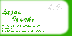 lajos izsaki business card